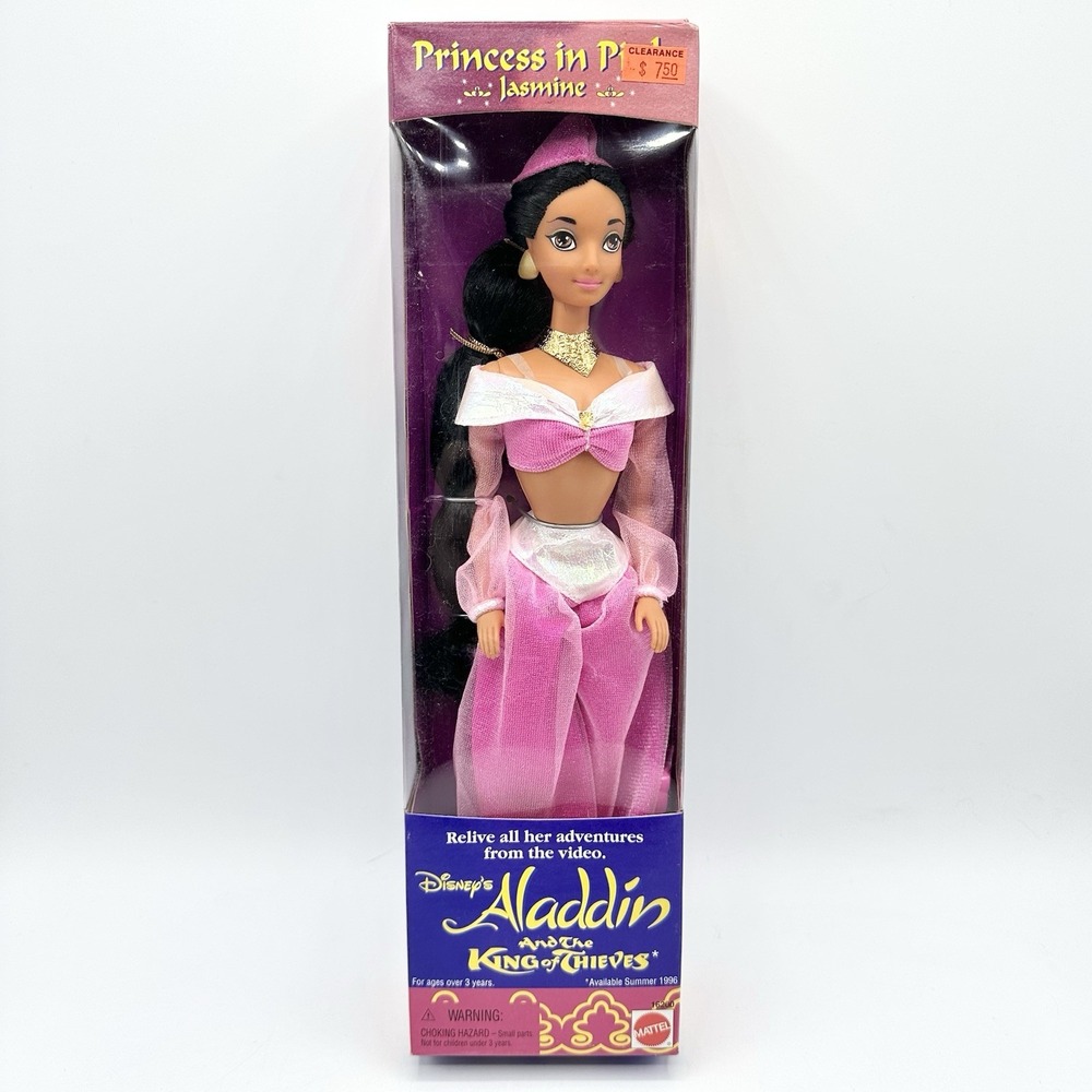 Mattel Disney Aladdin & the King of Thieves Jasmine Princess in Pink Doll MIB